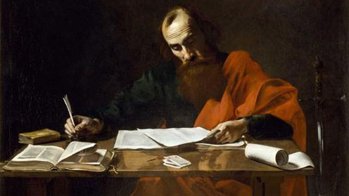 Saint Paul Writing His Epistles by Valentin de Boulogne
